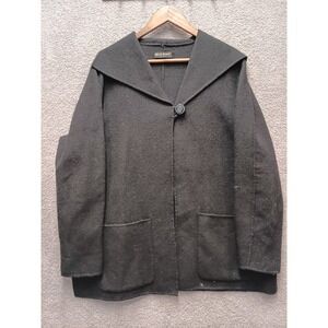 Alexandra Bartlett Women 1X Black 100%‎ Wool Coat Shawl Collar